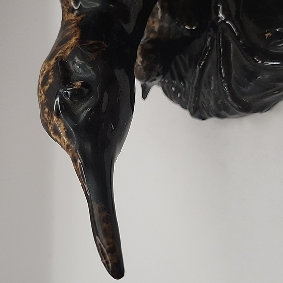 Vintage Speckled Bird w/ Chic Glazed Porcelain Figurine 10" X 8" X 6.5" - Picture 8 of 11